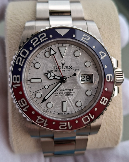 2023 Rolex GMT-Master II "Pepsi" 40MM Meteorite Dial White Gold Oyster Bracelet (126719BLRO)