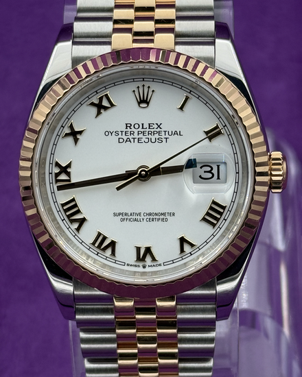2025 Rolex Datejust 36MM White Dial Two-Tone Jubilee Bracelet (126233)