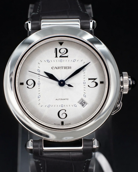 2025 Cartier Pasha De Cartier 41MM Silver Dial Leather Strap (WSPA0010)