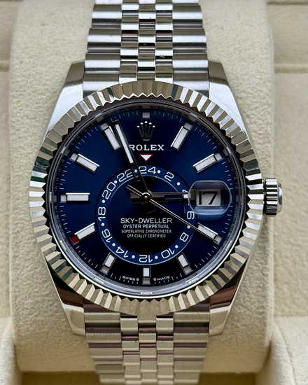 No Reserve - 2023 Rolex Sky-Dweller 42MM Blue Dial Jubilee Bracelet (336934)