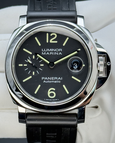 No Reserve - 2021 Panerai Luminor Marina 44MM Black Dial Rubber Strap (PAM01104)