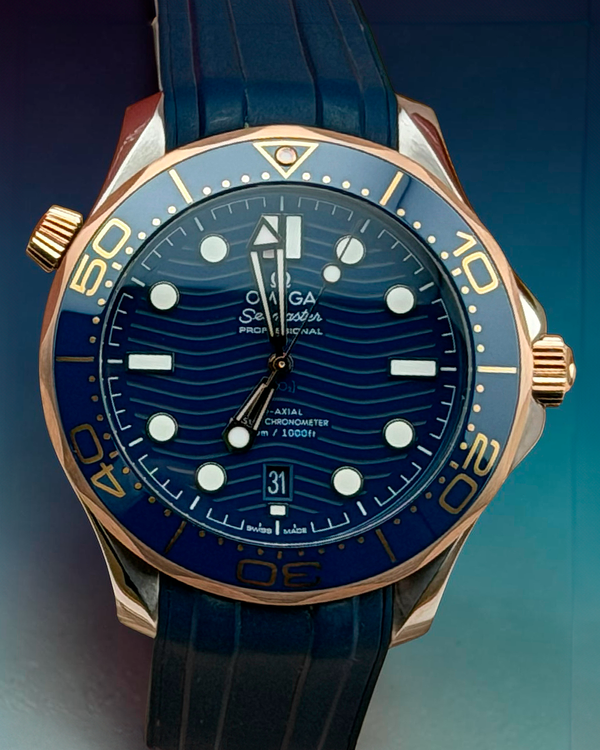 No Reserve - 2024 Omega Seamaster Diver 300M 42MM Blue Dial Rubber Strap (210.22.42.20.03.002)