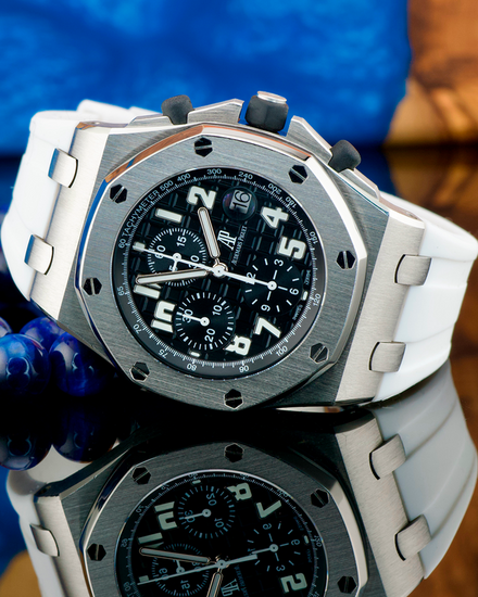 2014 Audemars Piguet Royal Oak Offshore 42MM Black Dial Aftermarket Leather Strap (26170ST.OO.D101CR.03)