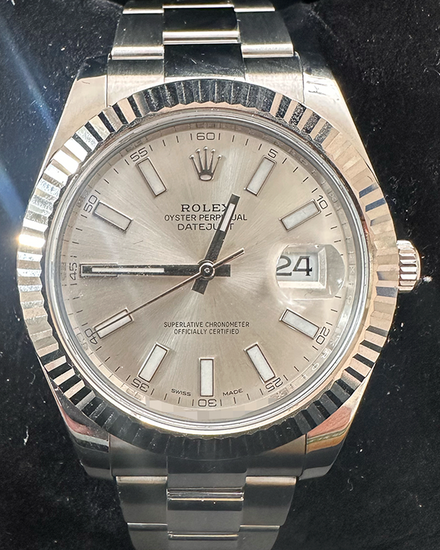 2017 Rolex Datejust II 41MM Silver Dial Oyster Bracelet (116334)
