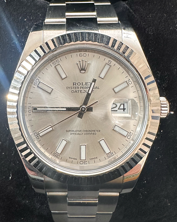 No Reserve - 2017 Rolex Datejust II 41MM Silver Dial Oyster Bracelet (116334)