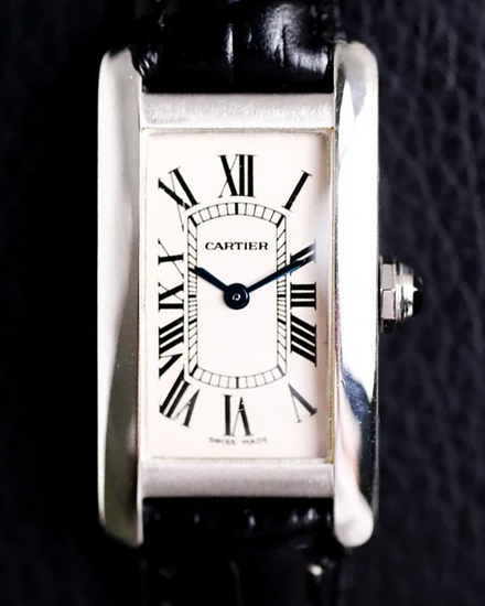 Cartier Tank Américaine 28MM Quartz White Dial Aftermarket Leather Strap (W2601956)
