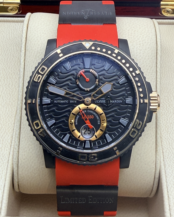 2011 Ulysse Nardin Marine Diver "Twelve Seas" L.E. 42.7MM Black Dial Rubber Strap (263-39LE-3C)