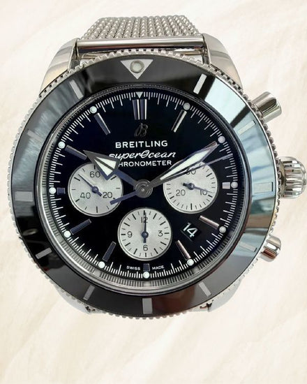 2025 Breitling Superocean Heritage B01 Chronograph 44MM Black Dial Steel Bracelet (AB0162121B1A1)