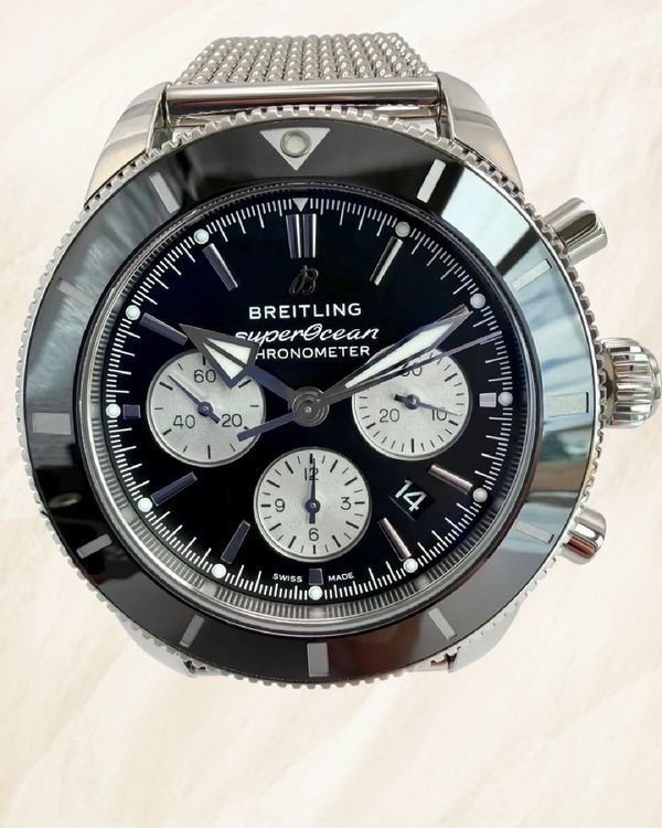 2025 Breitling Superocean Heritage B01 Chronograph 44MM Black Dial Steel Bracelet (AB0162121B1A1)