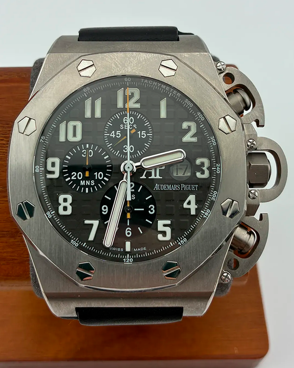 No Reserve - 2003 Audemars Piguet Royal Oak Offshore "Terminator 3" L.E. 48MM Black Dial Leather Strap (25863TI.OO.A001CU.01)