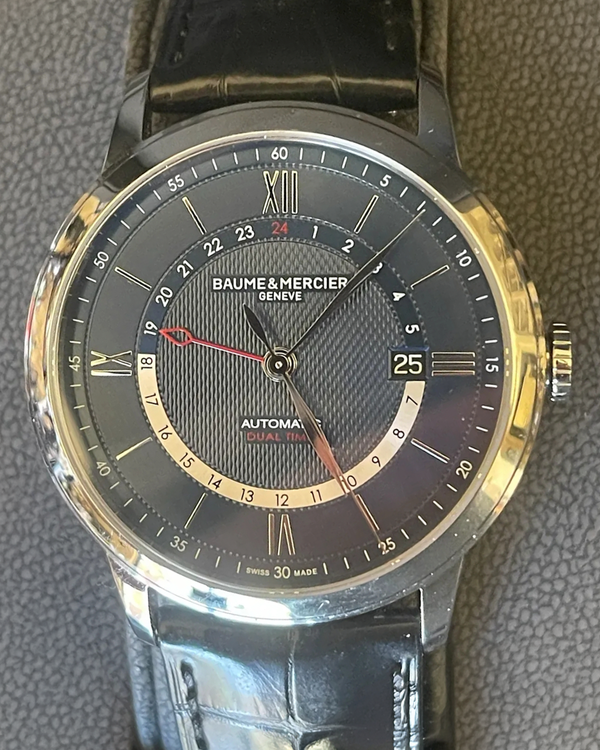 No Reserve - Baume & Mercier Classima 42MM Blue Dial Leather Strap (M0A10482)