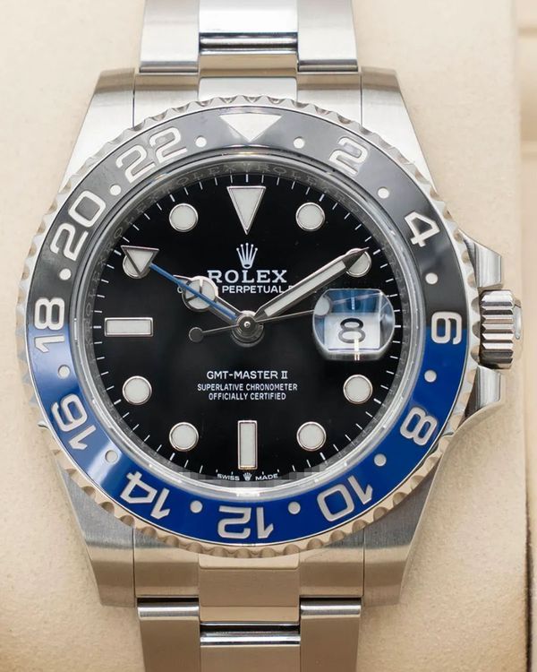 No Reserve - 2022 Rolex GMT-Master II "Batman" 40MM Black Dial Oyster Bracelet (126710BLNR)