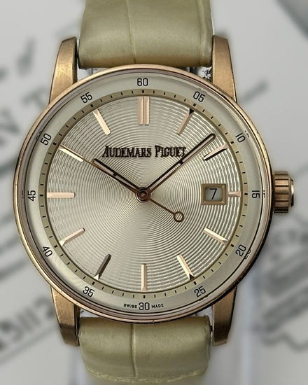 Audemars Piguet Code 11.59 38MM Beige Dial Leather Strap (77410OR.OO.A825CR.01)