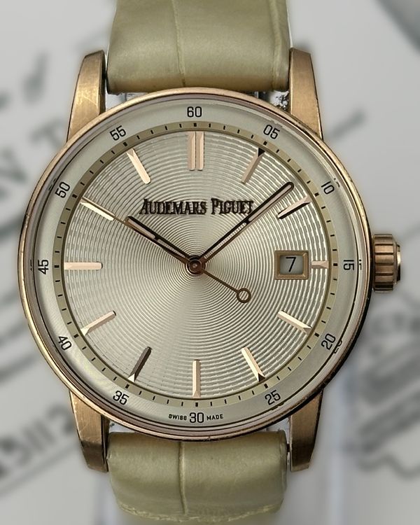 Audemars Piguet Code 11.59 38MM Beige Dial Leather Strap (77410OR.OO.A825CR.01)