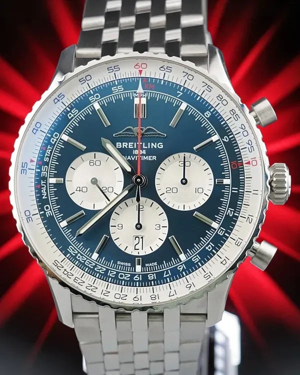 2023 Breitling Navitimer B01 Chronograph 46MM Blue Dial Steel Bracelet (AB0137)