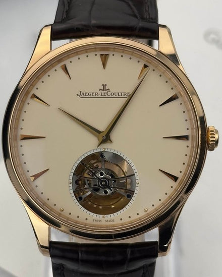 2014 Jaeger-LeCoultre Master Ultra Thin Tourbillon 40MM Ivory Dial Leather Strap (Q1322410)
