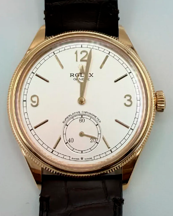 2024 Rolex 1908 39MM White Dial Leather Strap (52508)