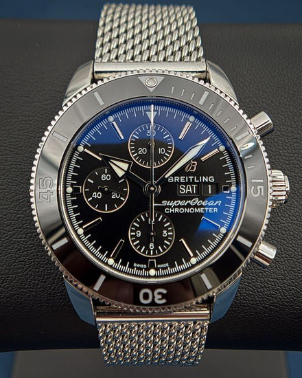 2024 Breitling Superocean Heritage II Chronograph 44MM Black Dial Steel Bracelet (A13313)