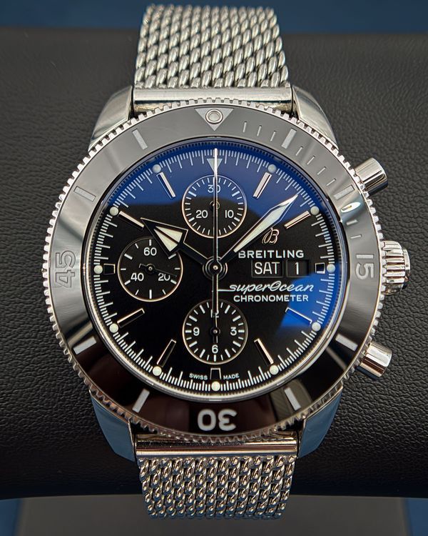 2024 Breitling Superocean Heritage II Chronograph 44MM Black Dial Steel Bracelet (A13313)