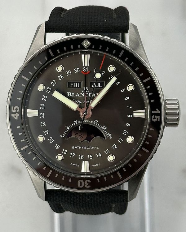 Blancpain Fifty Fathoms Bathyscaphe 43MM Grey Dial Textile Strap (5054-1110-B52A)