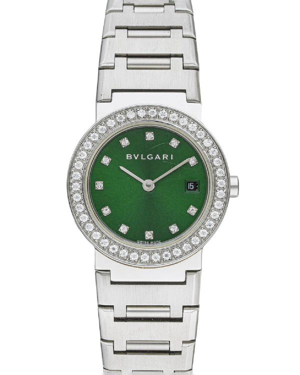 Bvlgari Bvlgari 26MM Quartz Green Dial Steel Bracelet (BB26SS)