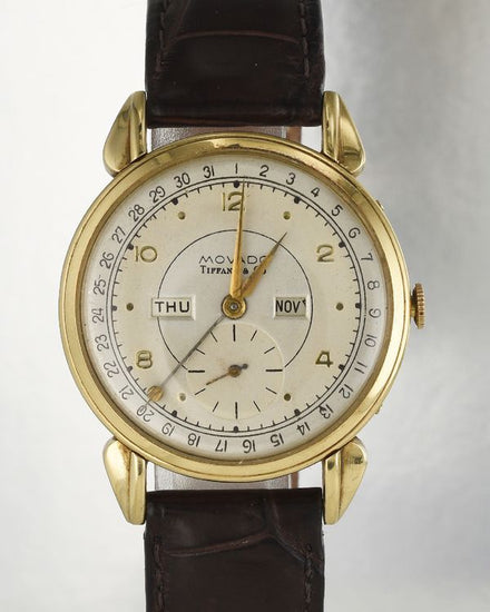 Tiffany Vintage Tiffany & Co. Movado 34MM Ivory Dial Aftermarket Leather Strap (4820)