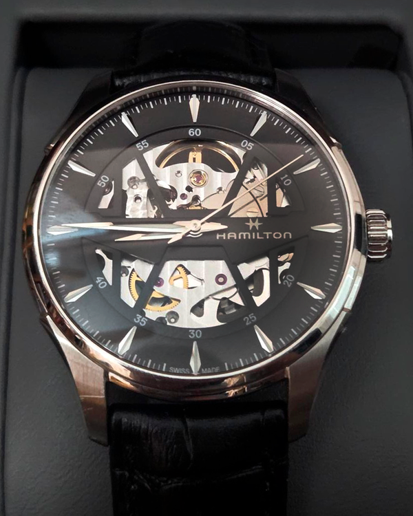 2021 Hamilton Jazzmaster 40MM Skeleton Dial Leather Strap (H42535780)