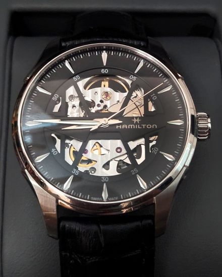 2021 Hamilton Jazzmaster 40MM Skeleton Dial Leather Strap (H42535780)