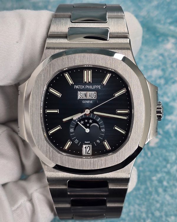 2021 Patek Philippe Nautilus Annual Calendar 40.5MM Blue Dial Steel Bracelet (5726/1A-014)