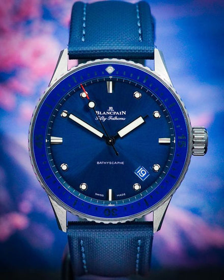 2023 Blancpain Fifty Fathoms Bathyscaphe 43.6MM Blue Dial Textile Strap (5000-0240-O52A)