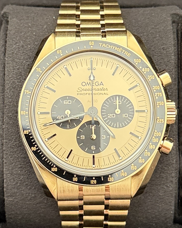 2025 Omega Speedmaster Professional Moonwatch 42MM Champagne Dial Yellow Gold Bracelet (310.60.42.50.99.002)