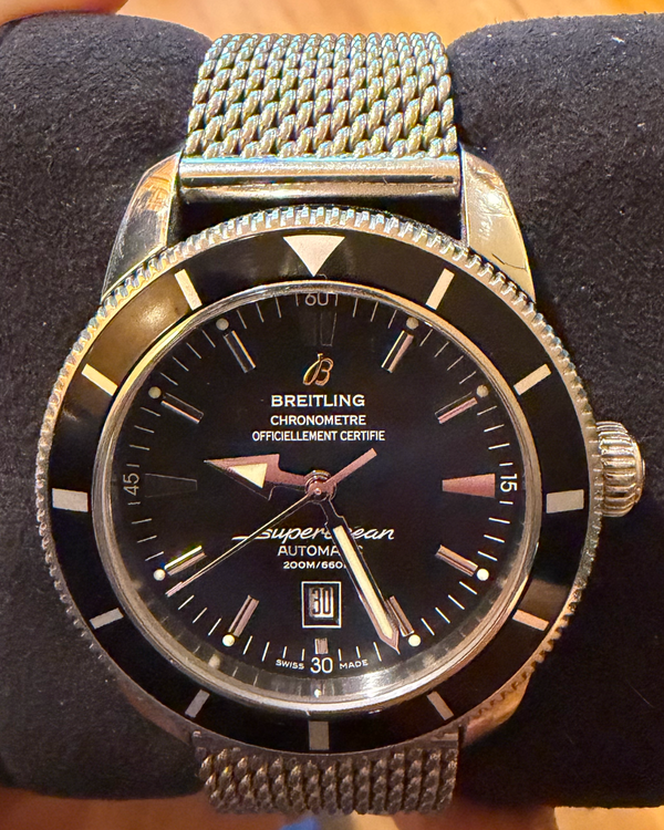2014 Breitling Superocean Heritage 46MM Black Dial Steel Bracelet (A1732024/B868)