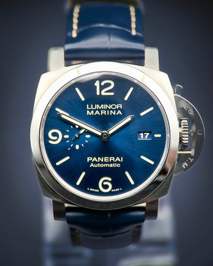 2020 Panerai Luminor Marina 44MM Blue Dial Leather Strap (PAM01313)