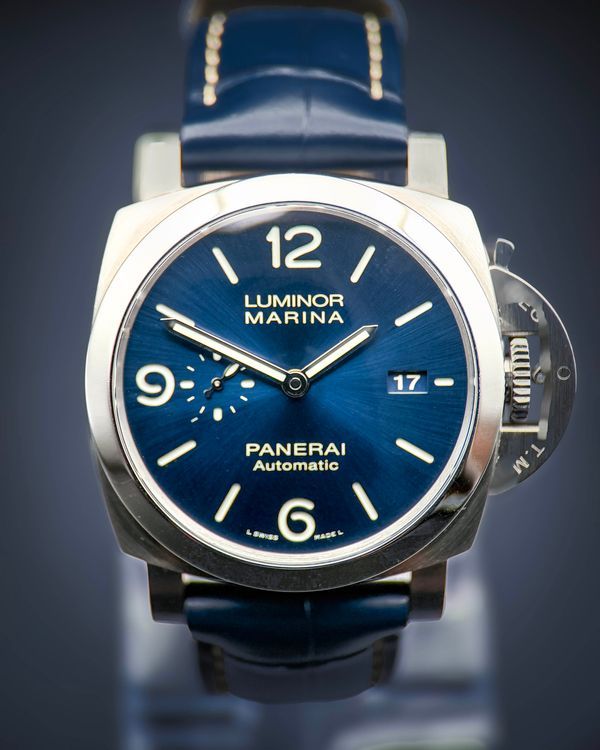 2020 Panerai Luminor Marina 44MM Blue Dial Leather Strap (PAM01313)