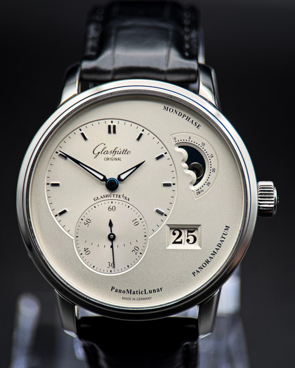 2025 Glashütte Original PanoMaticLunar 40MM Silver Dial Leather Strap (1-90-02-42-32-05)