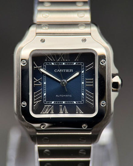 2026 Cartier Santos De Cartier 35.1MM Blue Dial Steel Bracelet (WSSA0063)