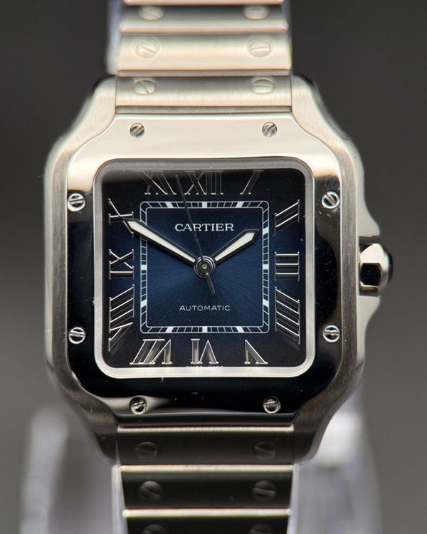 2026 Cartier Santos De Cartier 35.1MM Blue Dial Steel Bracelet (WSSA0063)