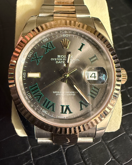 Rolex Datejust "Wimbledon" 41MM Slate Dial Two-Tone Oyster Bracelet (126331)