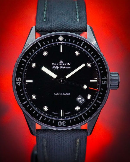 2024 Blancpain Fifty Fathoms Bathyscaphe 43.6MM Black Dial Textile Strap (5000-0130-B52A)
