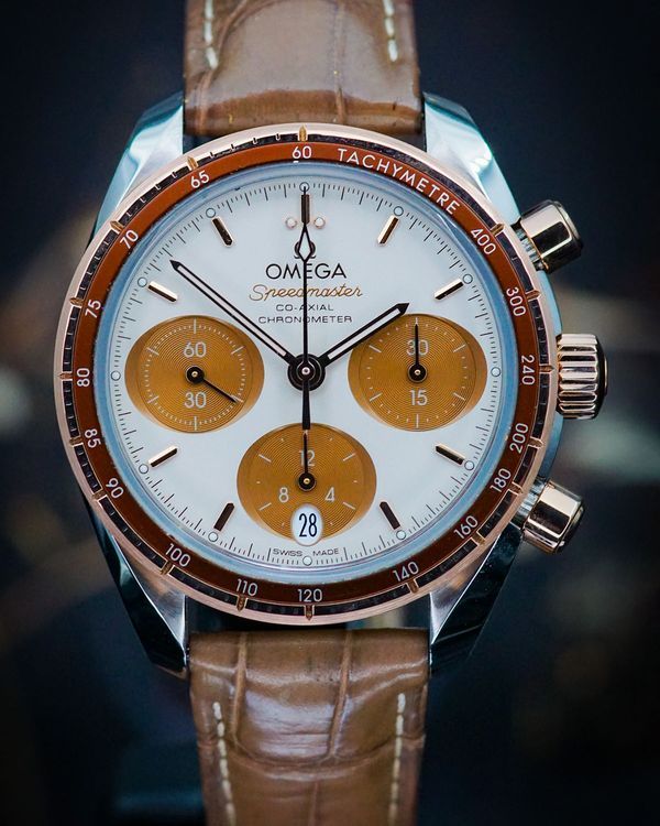 2024 Omega Speedmaster 38MM Cappuccino Dial Leather Strap (324.23.38.50.02.002)
