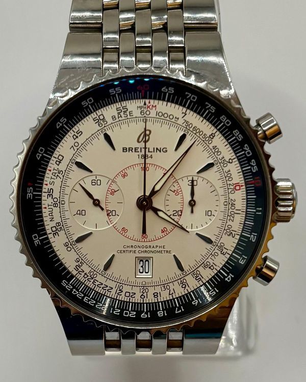 Breitling Montbrillant Légende 47MM White Dial Steel Bracelet (A23340)