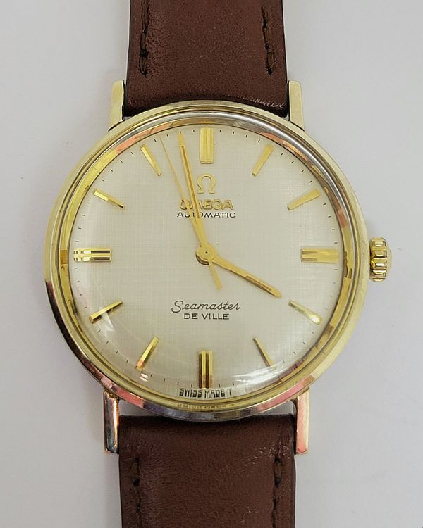 1965 Omega Seamaster DeVille 34.2MM Silver "Linen" Dial Aftermarket Leather Strap (LL6066)