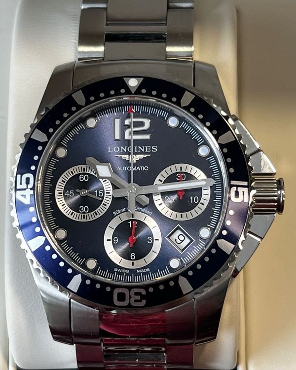 Longines HydroConquest 41 Automatic Chronograph 41MM Blue Dial Steel Bracelet (L3.744.4.96.6)