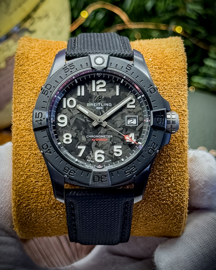 2024 Breitling Avenger Night Mission 42MM Carbon Dial Leather Strap (S17328101B1X1)