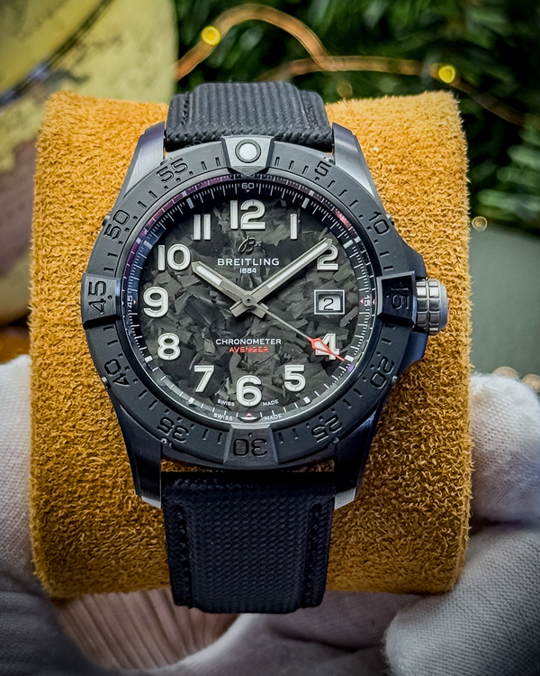 2024 Breitling Avenger Night Mission 42MM Carbon Dial Leather Strap (S17328101B1X1)