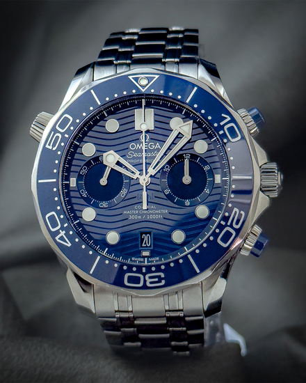 Omega Seamaster Diver 300M Chronograph 44MM Blue Dial Steel Bracelet (210.30.44.51.03.001)