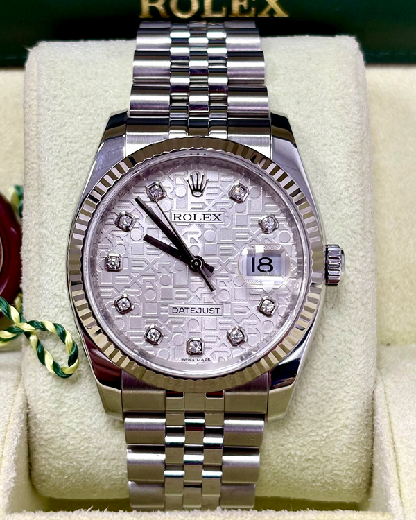 Rolex Datejust 36MM Silver "Jubilee" Dial Super Jubilee Bracelet (116234)