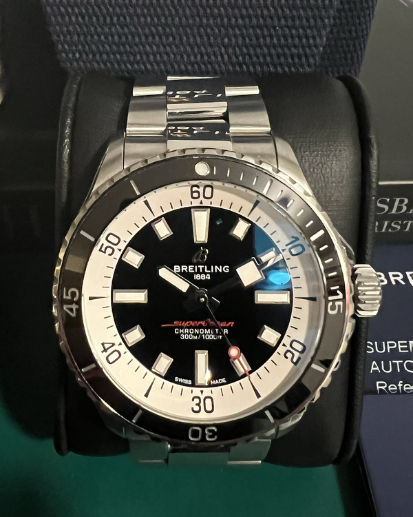 2025 Breitling Superocean 42MM Black Dial Steel Bracelet (A17375)