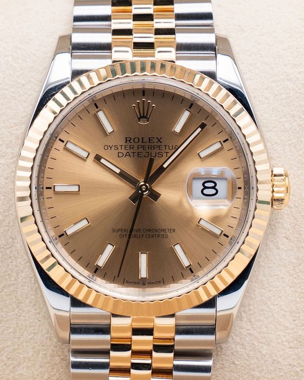 2023 Rolex Datejust 36MM Champagne Dial Two-Tone Jubilee (126233)