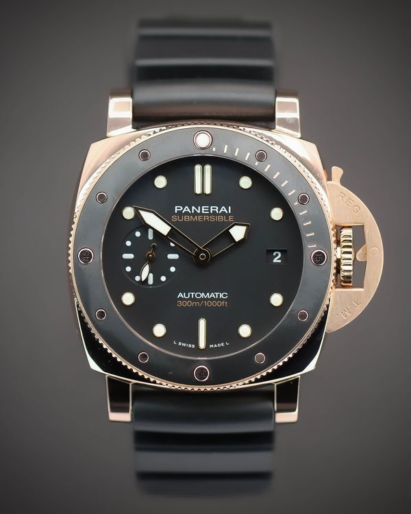 2024 Panerai Submersible Goldtech 42MM Black Dial Rubber Strap (PAM02164)
